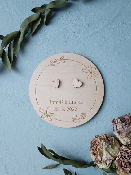 Dřevěný tácek na prstýnky - Kruh