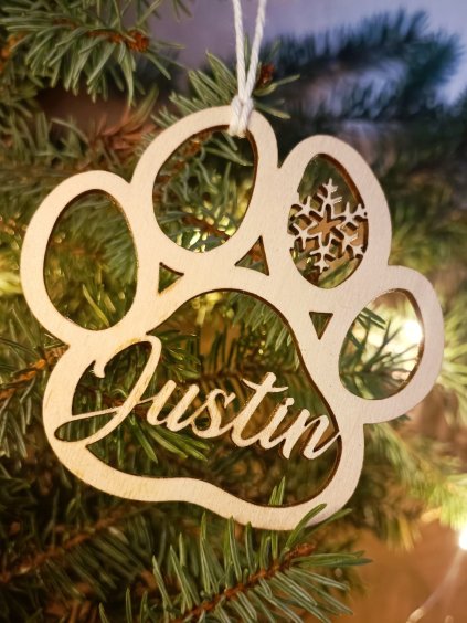 Ozdoba s vlastním textem - Tlapka