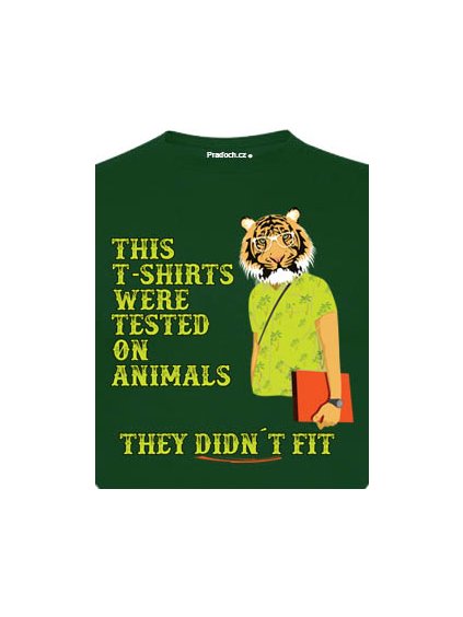 Tričko s potiskem Animal tested