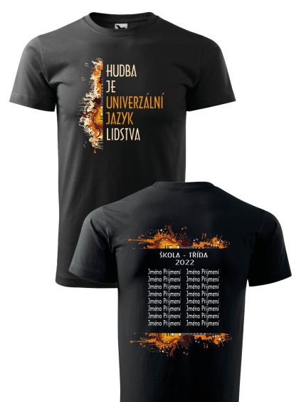 Školní tričko Hudba je univerzální jazyk lidstva