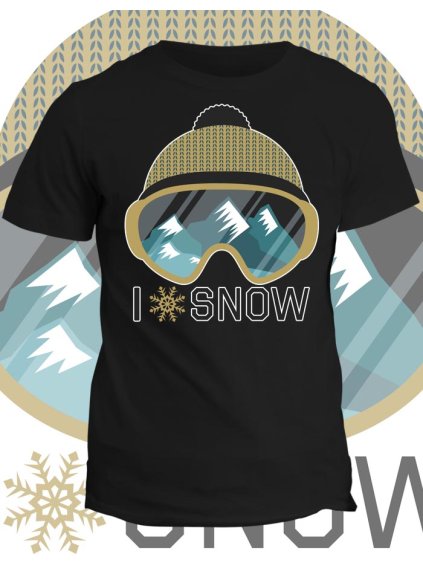 Tričko s potiskem I love snow
