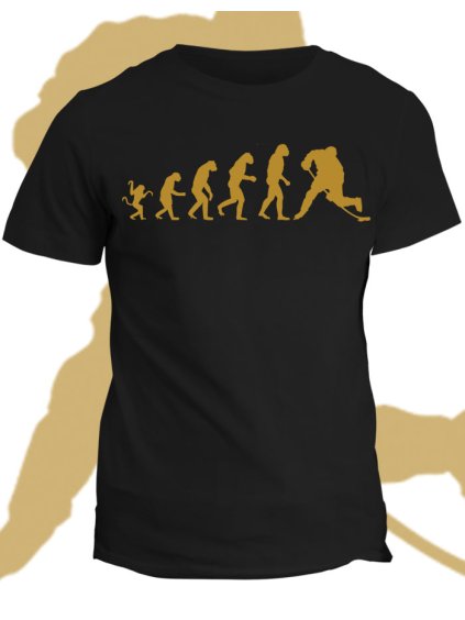 Tričko s potiskem Evolution of hockey player