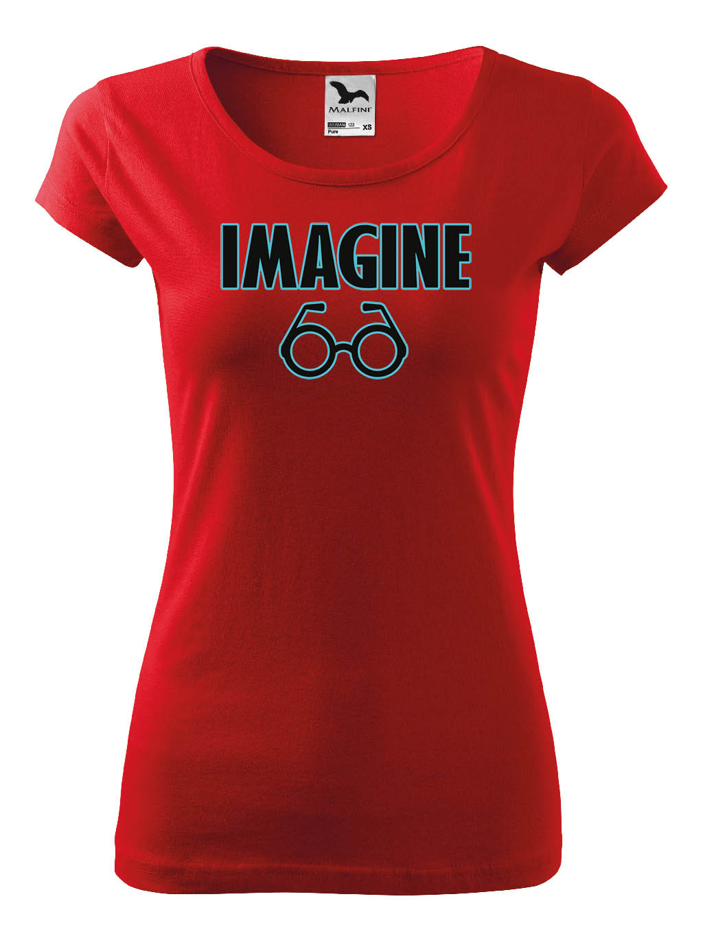 Praďoch Tričko s potiskem Imagine Pohlaví: Dámské tričko, Barva textilu: Červená