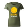 Tričko s potiskem Bitcoin never sleep