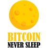 Tričko s potiskem Bitcoin never sleep