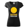 Tričko s potiskem Bitcoin never sleep