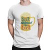 mockup of a man wearing a customizable t shirt against a plain color backdrop 1422 el min