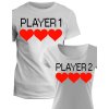 Trička pro páry Player 1 & 2