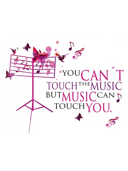 Školní tričko You can´t touch the music but music can touch you (Barva Bílá)