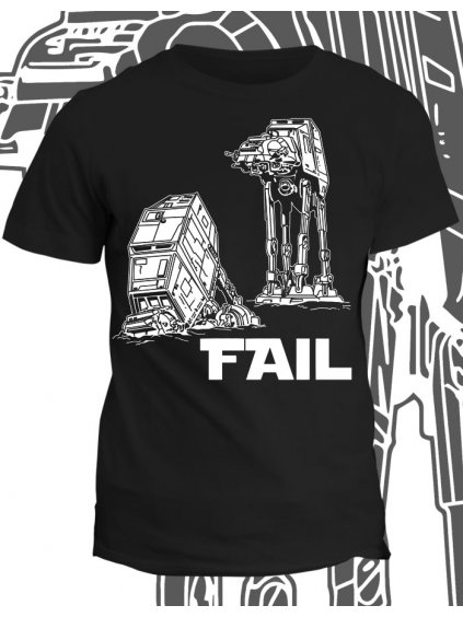 Tričko s potiskem AT AT Fail (Pohlaví Dámské, Barva Bílá, Velikost Dětské (8 let))
