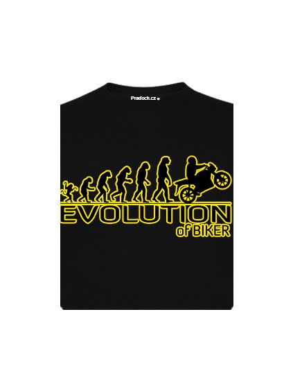 Tričko s potiskem Evolution of Biker (Pohlaví Dámské, Barva Bílá, Velikost Pánská S)