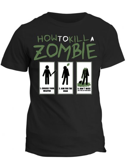 Tričko The Walking Dead - How to kill a zombie (Pohlaví Dámské, Barva Bílá, Velikost Dětské (8 let))