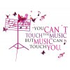 Školní tričko You can´t touch the music but music can touch you (Barva Bílá)