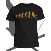 Tričko s potiskem Evolution of skier (Pohlaví Dámské, Barva Bílá, Velikost Pánská L)