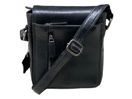 Pánská kožená taška přes rameno Černá k-7032
