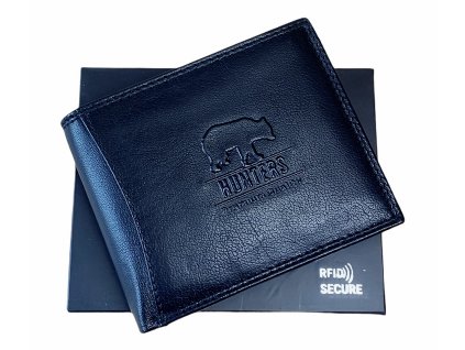 Pánská kožená peněženka black rfid secure