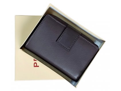 Dámská malá kožená peněženka hnědé barvy