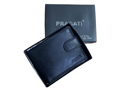 malá pánská kožená peněženka s přezkou pragati černá