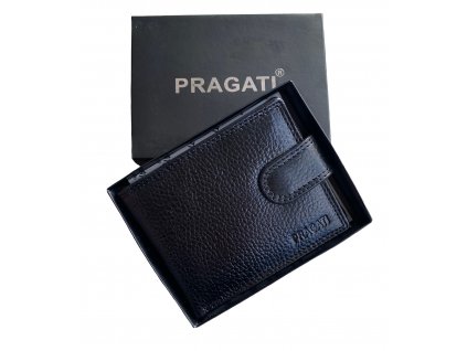 malá pánská kožená peněženka s přezkou pragati černá