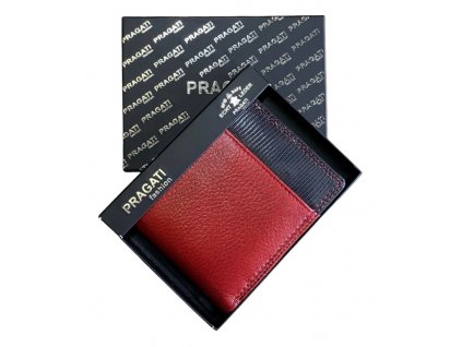 Pánská kožená peněženka Pragati v červeno/černém provedení