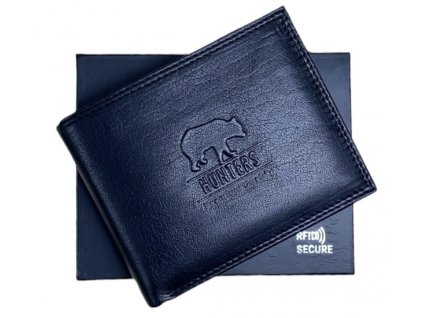 Pánská kožená peněženka Hunters black RFID secure
