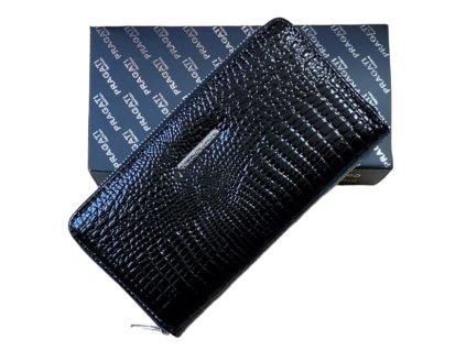 Velká dámská kožená peněženka se zipem černá 5247-2