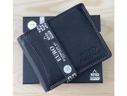 Pánská kožená peněženka Euro Fashion4U černá E-5600