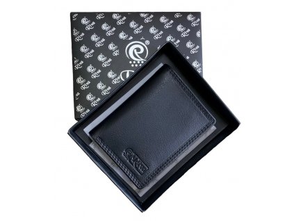 malá pánská peněženka riva je vyrobena z pravé kůže v klasické černé barvě