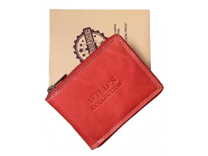 Pánská kožená peněženka se zipem Wild´s Collection red