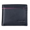 Pánská kožená peněženka gt-9282 černá s fialovým designem