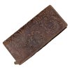Dámská kožená peněženka s květinovým designem hnědá 1755