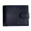pánská peněženka z pravé kůže v klasické černé barvě s praktickou přezkou
