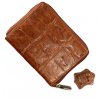 Pánská kožená peněženka se zipem croco tan/black