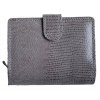 Šedá a hnědá dámská kožená peněženka se zápinkou