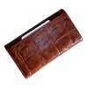 Dámská kožená peněženka croco design hnědá/černá