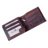 Pánská kožená peněženka černý býk bordó