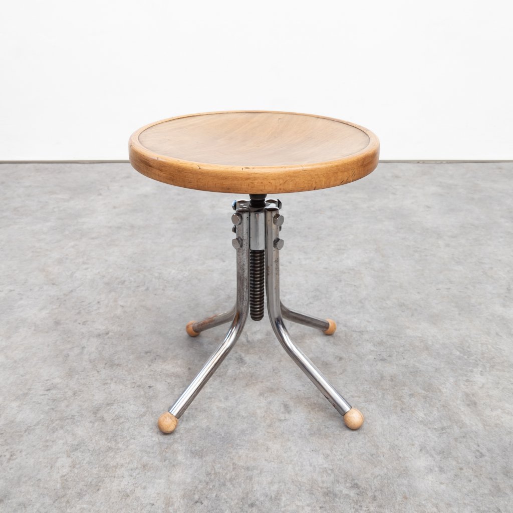 Tubular steel stool Thonet B 195 Marcel Breuer