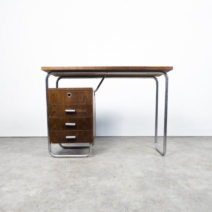 Bauhaus tubular steel writing desk by Robert Slezak