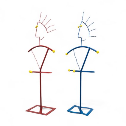 Pair of postmodern Memphis style clothes racks / valets, 1980s