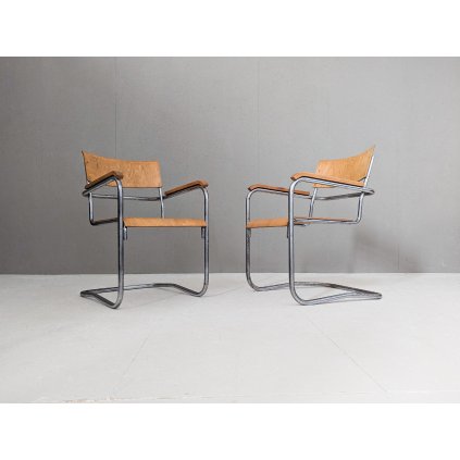 Pair of B 34 armchairs by Marcel Breuer for Samal & co. 1930s