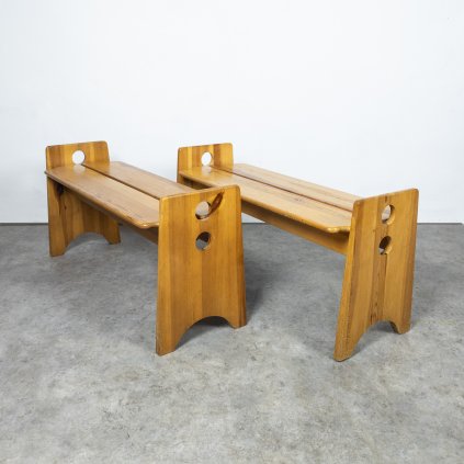 Solid pine bench by Gilbert Marklund for Furusnickarn AB