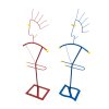 Pair of postmodern Memphis style clothes racks / valets, 1980s