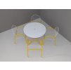 Postmodern Memphis style Italian Garden chairs table by EMU, 1980s