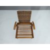 Sculptural Beech and Rattan Armchair with Footstool by ÚĽUV, 1960s