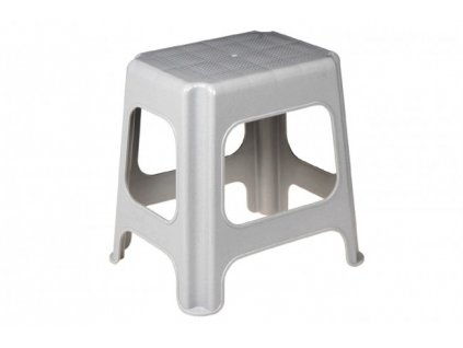 Plastový taburet maxi, šedý, 41x33,5x42,5 cm 01