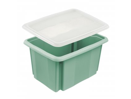Plastový box Colours, 15 l, zelený s víkem 0545 315
