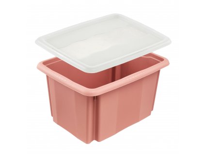 Plastový box Colours, 15 l, růžový s víkem 0545 437