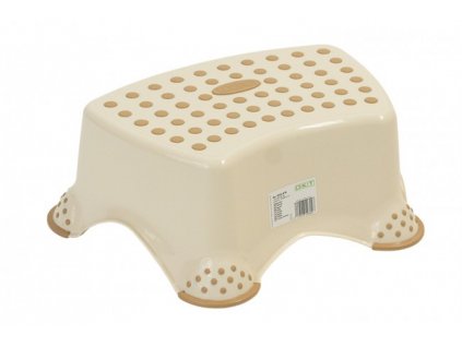Plastový taburet mini, krémový, 40x28x14 cm 01