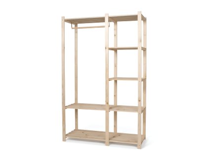 Dřevěný šatní regál