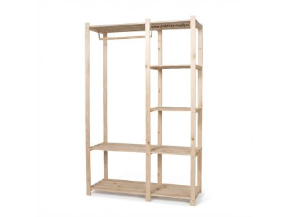 Dřevěný šatní regál 01
